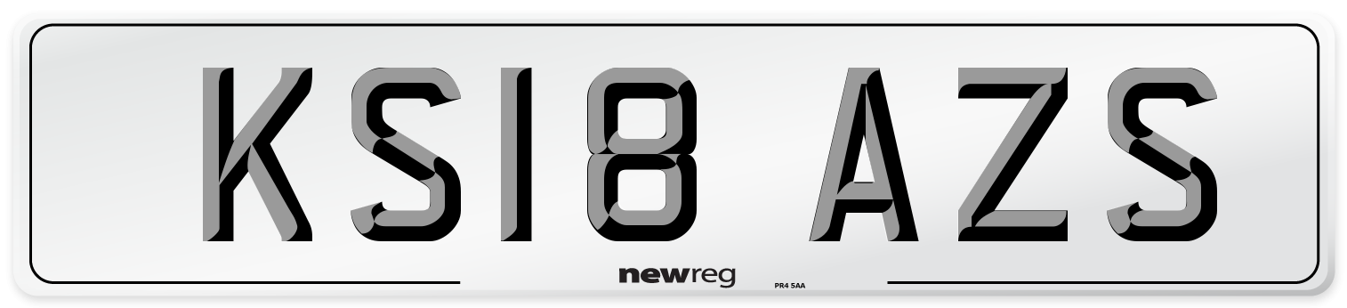 KS18 AZS Number Plate from New Reg